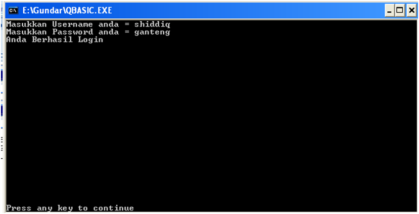 PROGRAM LOGIN PADA QBASIC PROGRAM LOGIN PADA QBASIC
