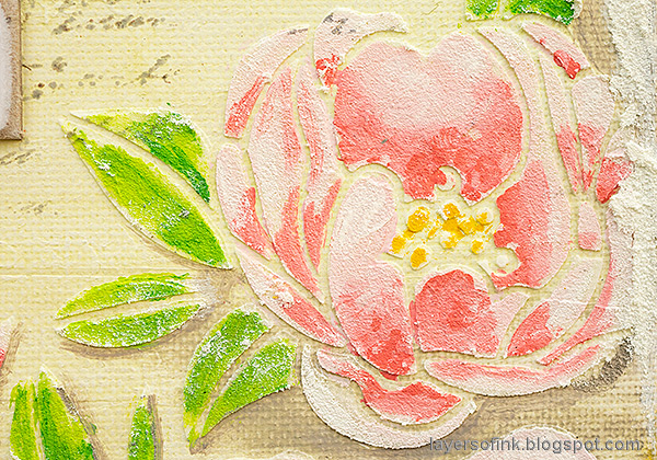 Layers of ink - Peony Mixed Media Canvas Tutorial by Anna-Karin Evaldsson.