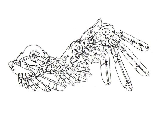 Steampunk-Clockwork-Wings-Tattoo-Design