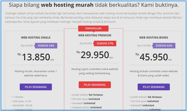  di artikel kali ini saya akan menunjukkan  Review Hostinger - Web Hosting Indonesia Terbaik, Murah dan Berkualitas