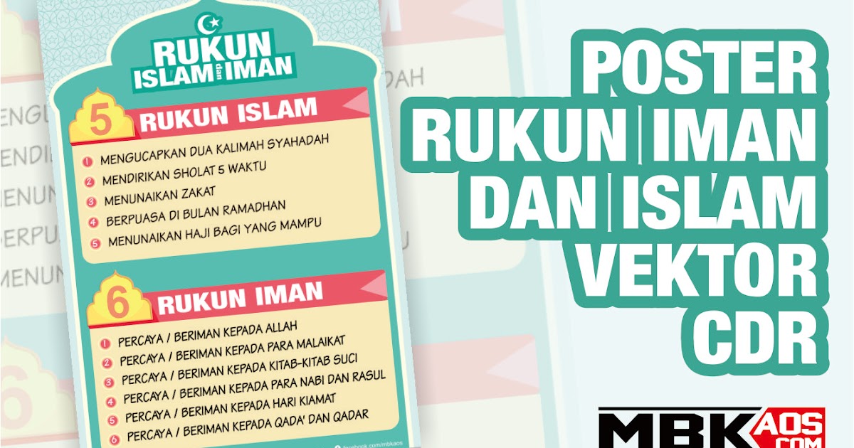 Vektor Poster Rukun Iman & Islam (cdr) - MBKaos