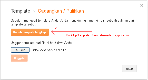 Cara Back up tamplate blogger