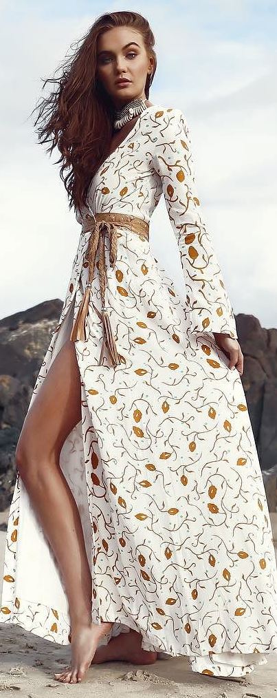 bohemian style perfection: printed maxi dress