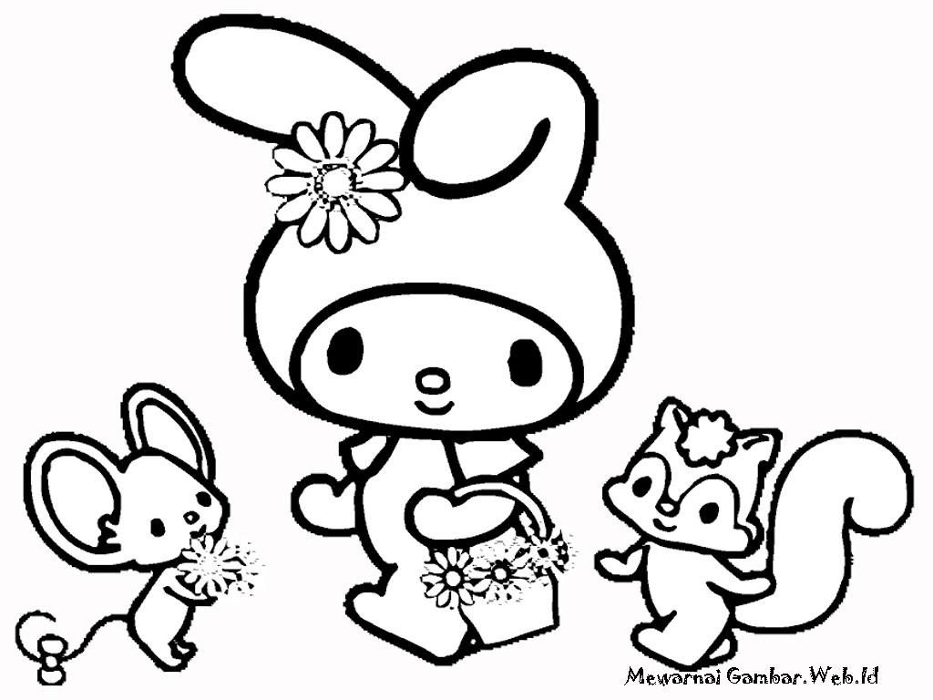 Mewarnai Gambar My Melody  Mewarnai Gambar