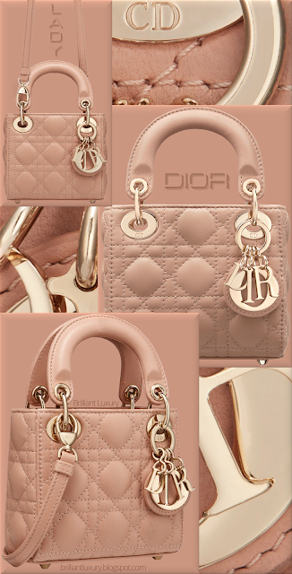 ♦Dior micro Lady Dior rose des vents cannage lambskin bag #dior #bags #brilliantluxury
