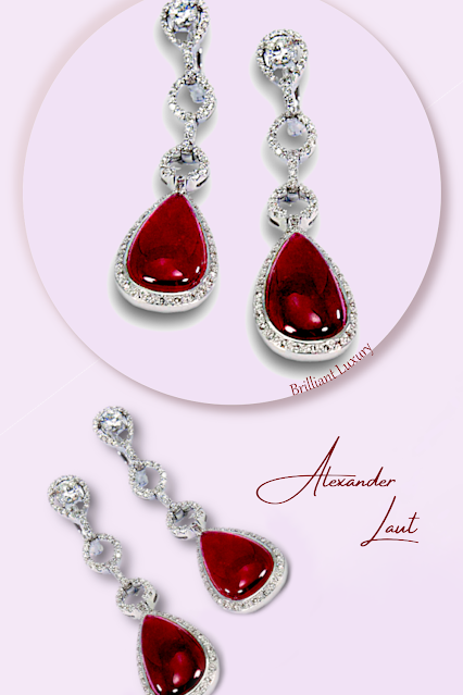 ♦Alexander Laut Perfect Drops ruby diamond earrings #jewelry #brilliantluxury