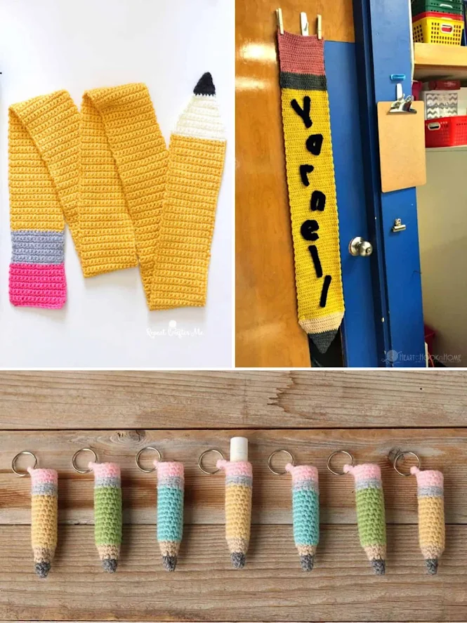 Crochet Teacher Gifts - Crochet Pencil Crafts for Teachers