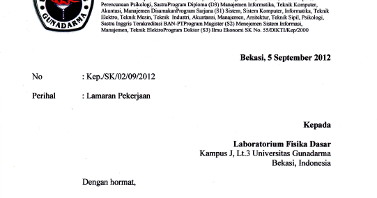 It's About You : Contoh Surat Lamaran Kerja dan CV