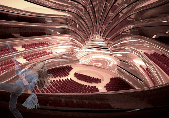 Photo showing main hall of new Busan opera house as seen from the balcony