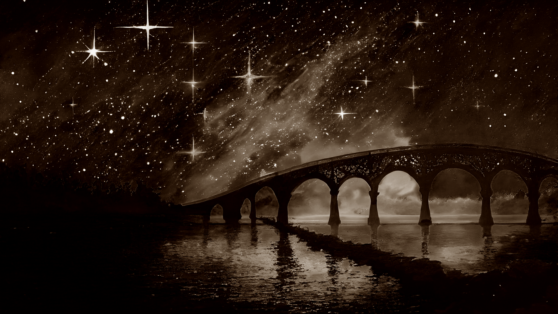 Starlit Bridge, by Firefly using a haiku-style prompt from Bard