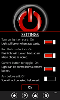 Flashlight app on Lumia