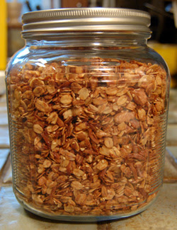 Jar of my homemade granola goodness