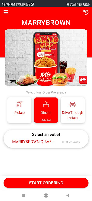 Marrybrown Mobile App - Ordering