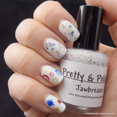 Pretty and Polished Jawbreaker with metallic red, yellow and blue stamping