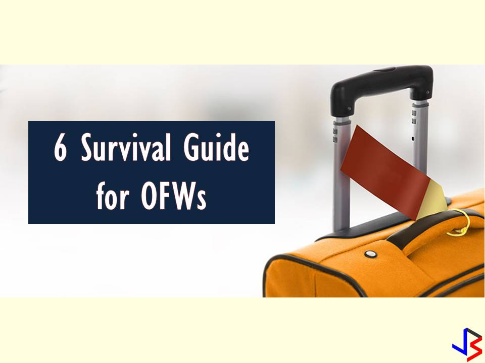 Deciding to work abroad or be an Overseas Filipino Workers (OFW) is one of the hardest things you will do in life. Living and working in a foreign land, away from your family is not really easy. Sometimes OFW cannot survive this kind of life. Homesickness is one of biggest enemy of an OFW.   But because you are the breadwinner of the family even it is hard being away from them, you do it anyway and endure the situation until you become used to it. Working abroad is not forever, so before going lay down your survival guide on how to survives years or two without seeing your loved one face-to-face. Here are some guidelines that might inspire you.  1. Make a Plan and Involve Your Family In It!  Before getting excited about going to other countries and embrace an OFW life, ask yourself first the following questions;  How many years are you planning to be away? How much money do you plan on saving up?  Involving your family in this planning is making them aware that they will not have an OFW income for the rest of their lives. Let your family know about your plans so they don't expect your contract to be open-ended. It is sad to see OFWs still working in spite of retirement age. To avoid this, as an OFW you should be in charge of your present and future and eliminate the "Bahala Na" system.  2. Communicate Everyday if You Can!  In all kinds of relationship, communication is vital. Take time to talk to your wife or husband and children on the phone or video chat if possible every day. No matter how repetitive and boring it feels after a long day, have conversations with your children. Being physically absent doesn't mean you have to be emotionally unavailable as well. That video chat is all your family especially children have of you while you are away. Be there for them because lost time cannot be replaced. Make sure of your vacation dates every year or two or make your family visits you once a year or every other year if you cannot go home due to your employment contract.  3. Create a Budget  Just because you are earning big now, your expenses will also increase. Stay to your old or previous household budget and save bigger for savings that you might need in the future for your investment, child's education, your retirement.  Do not leave the budgeting solely to those left back home. Have access to bank accounts. Ask for progress reports and detailed photos of that house you're building. Talk to the contractor of your house construction. Do not leave your dreams in someone else's hands.  5. Do not get your family used to luxuries  Before buying an expensive gift such as gadgets and other material things, make sure you have fulfilled first the basic needs of your family, followed by school expenses and savings. After this, you can consider buying small inexpensive gifts. Do not allow your children to develop the habit of constantly asking for non-essential items. Instead, teach them the value of saving for something they want. If you want to help them out in buying a coveted item, let them know that they need to save up half of the amount and you'll save up for the rest as well, to let them know that you need to save up for special items, too.  5. Pay Your Debts On Time If you have loans when you pursue your dream to become an OFW, pay them when you are starting earning. Before you spend on yourself and take requests for presents, create a plan to pay off all your debts. It is the right thing to do and shows your good intentions to the person who helped you out. Not paying one's debts in a timely fashion or on unclear terms makes both parties feel you are indebted for life.  Paying off debts builds trust and solidifies financial relationships, and puts your family back home in good standing with your lenders. Make it a priority.  6. Take care of yourself Since you are the breadwinner, your family's success depends on your physical and mental well-being.  Spend on healthy food and activities. Treat yourself to a small vacation or something you've always wanted. Quit your vices. Without your health and sanity you will not be able to help your family at all, so make sure your needs are met first.  Know your physical boundaries. Do not work through sickness. Know when to rest and take a break. Learn to refuse work that will impact your health. OFWs are experts at forgetting themselves, forgetting too that loss of their well-being means the loss of livelihood for all who depend on them. Remember that you will one day return to your family who will need you to be healthy and in good spirits.  7. Establish an endpoint You know already that working abroad is not forever. Let your family know that too. When you had enough working, then it's enough. One reason you work abroad is for your children, instill in their minds that they are getting a better education so that when you come home, it will be their turn to help the family, and hopefully, not have to leave the country to do so.  Give your family a finite number of years that you plan to be abroad. When it comes time for you to go home, do not be persuaded to stay or take on another job just for more money. If you planned it well and managed your money wisely, you should have a decent amount with which to retire or start your own business back home.  With a goal in mind and with the help of your family, you can work abroad with inspiration. After 10 or 15 years of working in other countries, coming home with less worry about your family's future is something you can be proud of!