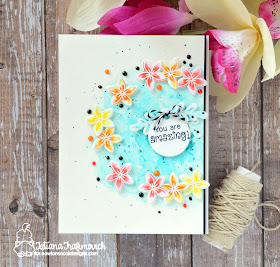 Floral Encouragement Card by Tatiana Trafimovich features Lovely Blooms by Newton's Nook Designs, #newtonsnook