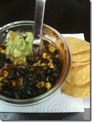 black beans and roasted corn