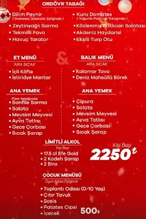 1926 Restaurant Kalfaköy Aydın 2024 Yılbaşı Program ve Menü Listesi