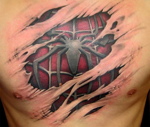 3d spider tattoo design for men. spiderman tattoo designs custom