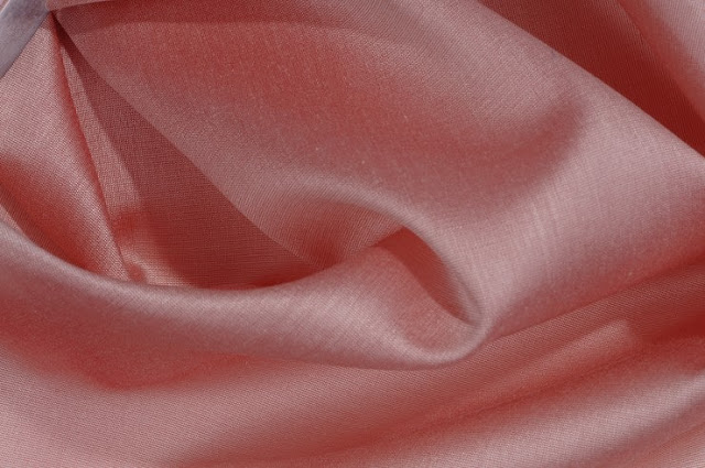 Coral Almond Cotton Silk Fabric