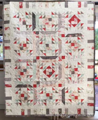 'Jitterbug' Jelly Roll quilt pattern made by Cath,  quilted by Frances Meredith, Fabadashery Longarm Quilting