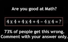 4x4+4x4+4-4x4= answer, what is the correct answer 4x4+4x4+4-4x4=, answer for math problem