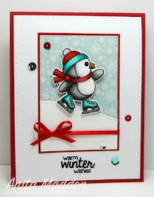Sunny Studio Stamps Snow Kissed Penguin Winter Wishes by Anita Madden.