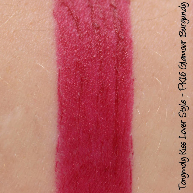 Tonymoly Kiss Lover Style Lipstick PK16 Glamour Burgundy - Swatches & Review