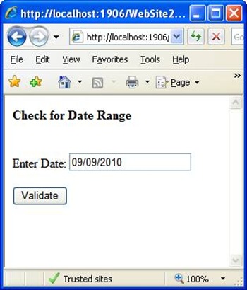 How to Validate/Check for Date in DateRange in ASP.NET