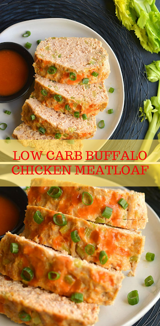 LOW CARB BUFFALO CHICKEN MEATLOAF {LOW CARB, GF, PALEO, LOW CAL}