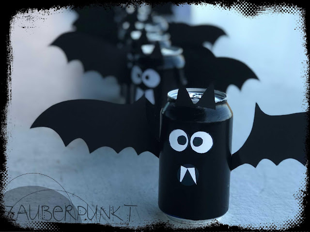 Büchsenfledermaus, Halloweendiy, FledermausDIY, Getränkebüchseupcycling, Halloween, 