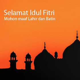 Gambar Selamat Idul Fitri Terbaru Mohon Maaf Lahir Batin Masjid Oranye 