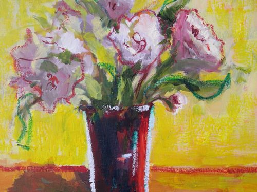 paintings of flowers in oil. Crayon Flowers II Oil Painting