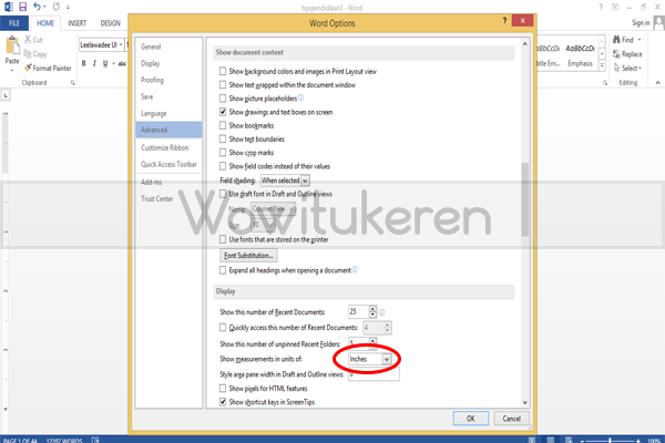 Cara Merubah satuan inch diword ke CM dan Cara Setting 