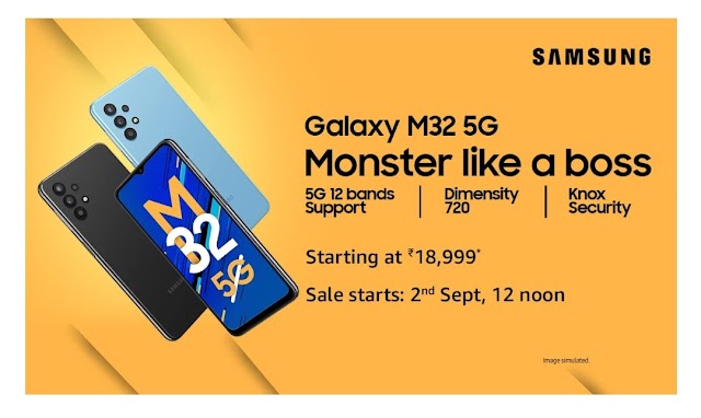 Samsung Galaxy M32 5G phone with 48MP camera will launch in India today at 12 noon