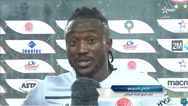 أول تصريح لكازادي كاسونغو بعد تسجيلة لهدفين في شباك المغرب التطواني