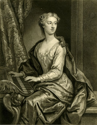 Mezzotint of Anastasia Robinson by John the Faber the Younger after the 1723 oil painting by John Vanderbank