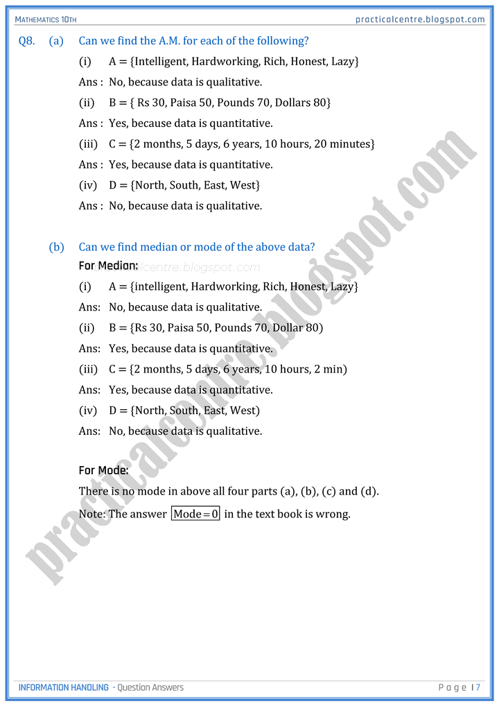 information-handling-question-answers-mathematics-10th