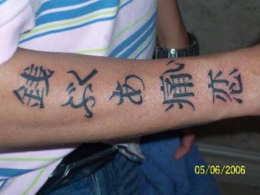 The sixth of my Letters Tattoos is yet another great Chinese Letters Tattoo