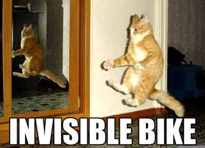 Tomcat on the invisible bike.
