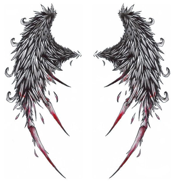 Broken Wings Angel Tattoos Desaign