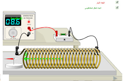 محاكاة الحقل المغناطيسي المتولد عن تيار كهربائي مستمر في وشيعة | Simulating the magnetic field generated by a continuous electric current in a coil