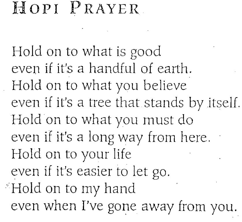 The Anne Frank Prison Project: Poem Hopi Prayer