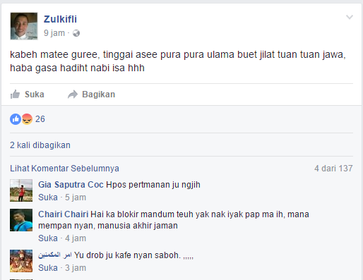 status fb pria asal idi rayeuk yang nagaku nabi isa