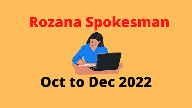 Rozana Spokesman Shorthand Dictations [October to December 2022]