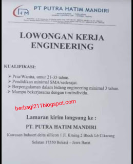 Lowongan Kerja PT Putra Hatim Mandiri