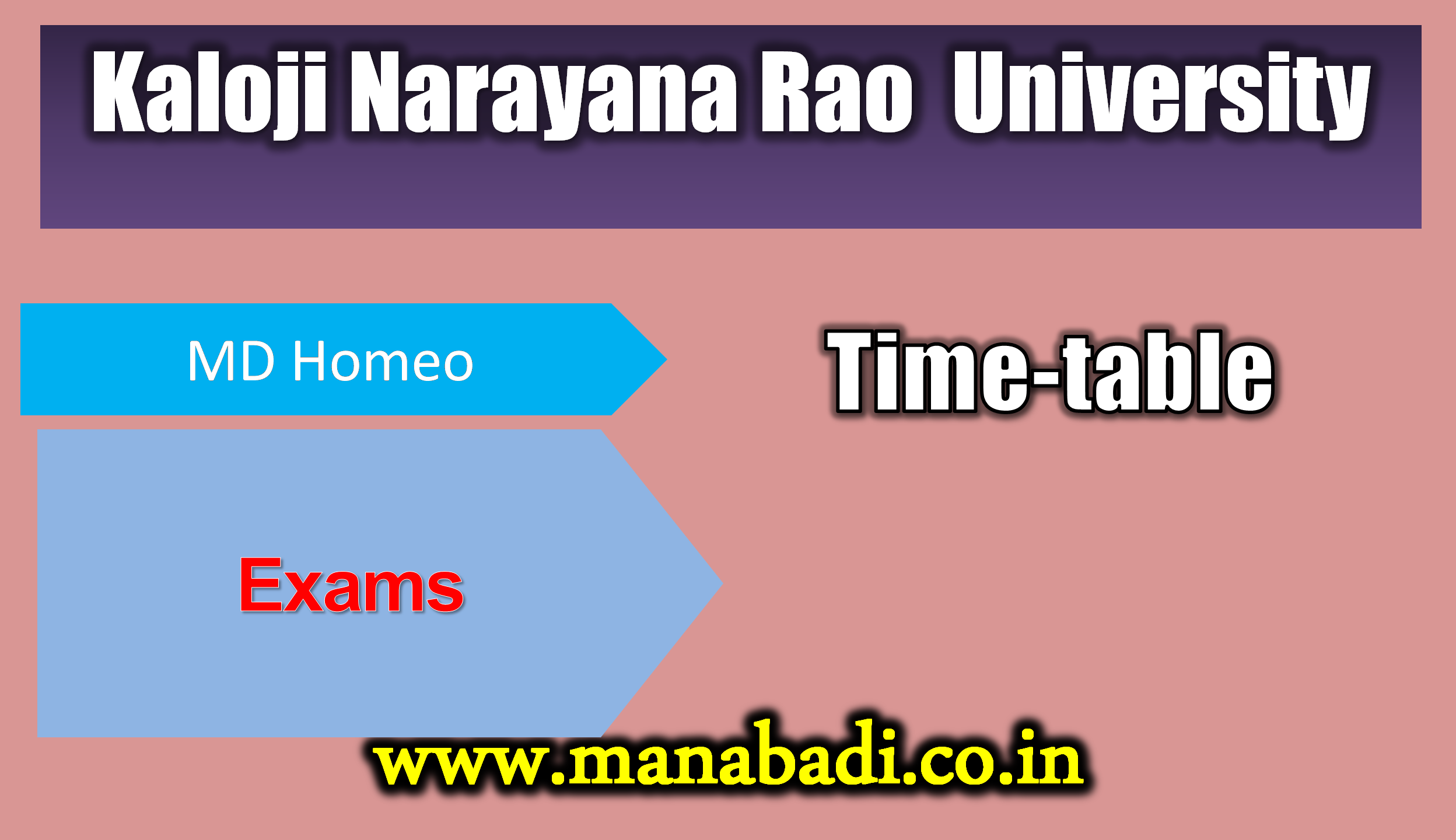 Kaloji Narayana Rao University MD Homeo Admisstions Under Competent Quota2023-24- Allotment List After Stray Time-table