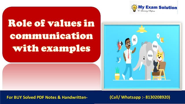 What is the role of values in communication with examples