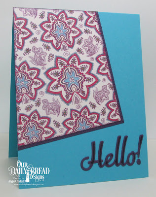 ODBD Custom Hello Die, ODBD Custom Pierced Rectangles Dies, ODBD Beautiful Boho Paper Collection, Card Designer Angie Crockett