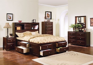 is fun and contemporary wood bedroom set. The bed is a platform Bed ...